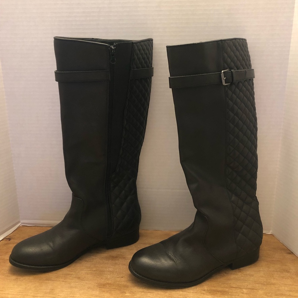 Lane Bryant quilted patterned tall black boots